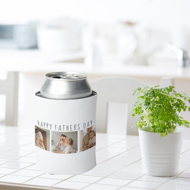 Modern Collage Photo & Happy Fathers Day Best Gift Can Cooler (Creator Uploaded)