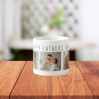 Modern Collage Photo & Happy Fathers Day Best Gift Espresso Cup by LovePattern at Zazzle