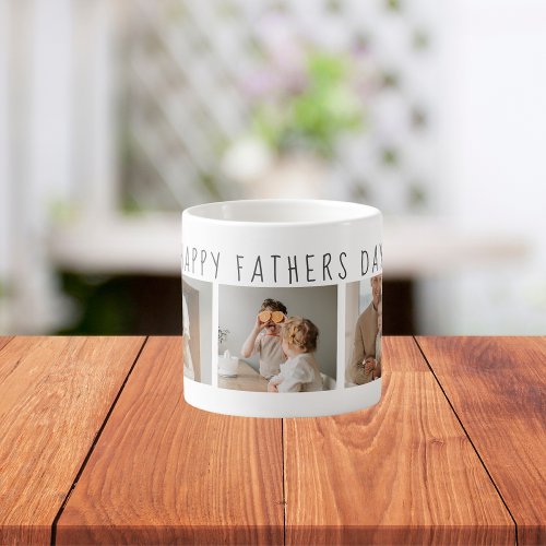 Modern Collage Photo  Happy Fathers Day Best Gift Espresso Cup