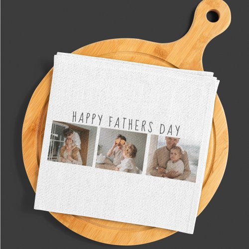 Modern Collage Photo  Happy Fathers Day Best Gift Kitchen Towel