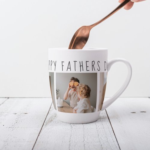 Modern Collage Photo  Happy Fathers Day Best Gift Latte Mug
