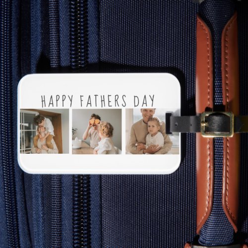 Modern Collage Photo  Happy Fathers Day Best Gift Luggage Tag