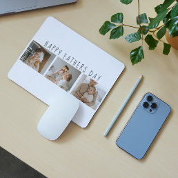 Modern Collage Photo &amp; Happy Fathers Day Best Gift Mouse Pad