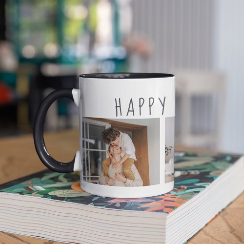 Modern Collage Photo  Happy Fathers Day Best Gift Mug