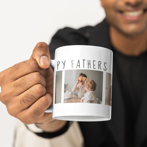 Modern Collage Photo  Happy Fathers Day Best Gift Mug