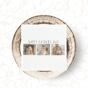 Modern Collage Photo & Happy Fathers Day Best Gift Napkins