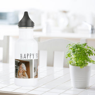 Modern Collage Photo & Happy Fathers Day Best Gift Stainless Steel Water Bottle