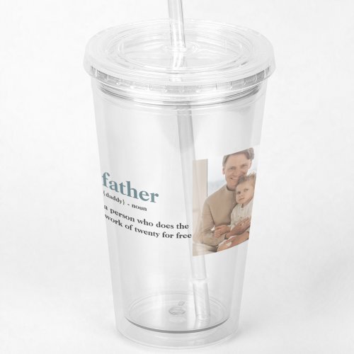 Modern Collage Photo Happy Fathers Day Gift Acrylic Tumbler