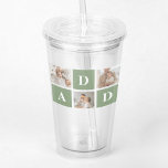 Modern Collage Photo & Happy Fathers Day Gift Acrylic Tumbler<br><div class="desc">A modern collage photo is a creative way to celebrate and honor someone special in your life, such as your father, on Father's Day. It involves compiling various photos and arranging them together in a visually appealing manner to create a cohesive and meaningful composition. To create a modern collage photo...</div>