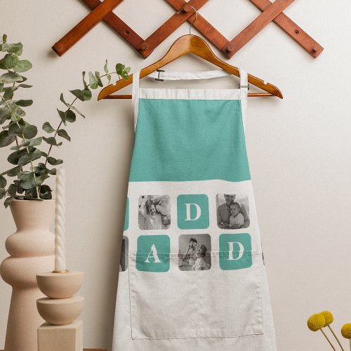 Modern Collage Photo  Happy Fathers Day Gift Apron
