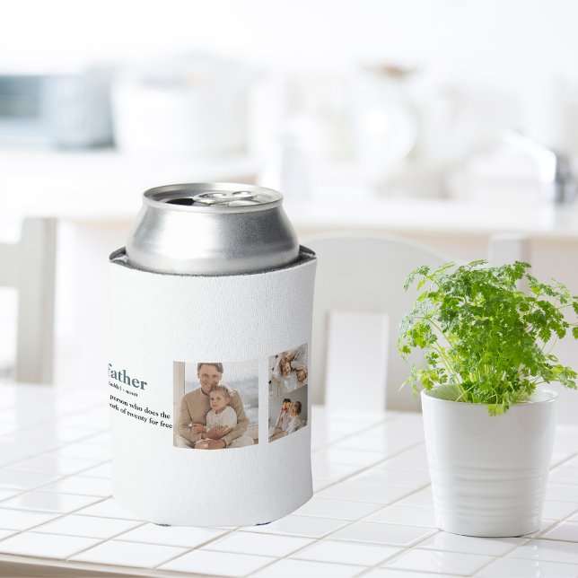 Modern Collage Photo Happy Fathers Day Gift Can Cooler (Creator Uploaded)