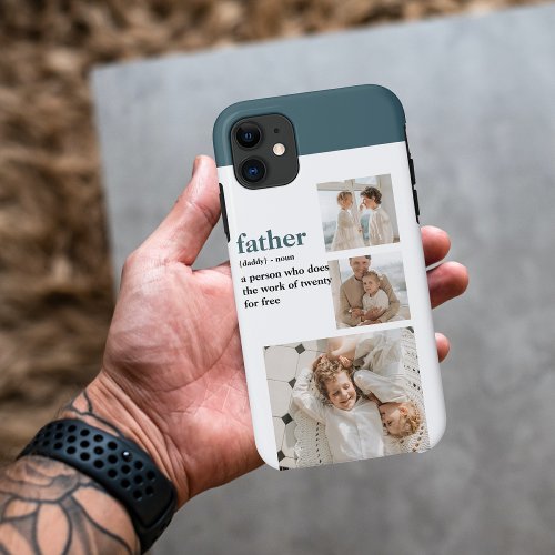 Modern Collage Photo Happy Fathers Day Gift iPhone 11 Case
