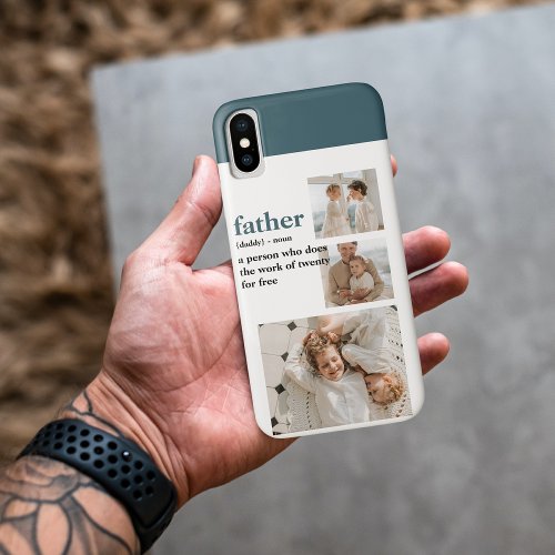 Modern Collage Photo Happy Fathers Day Gift iPhone XS Case