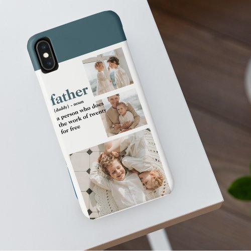 Modern Collage Photo Happy Fathers Day Gift iPhone XS Max Case