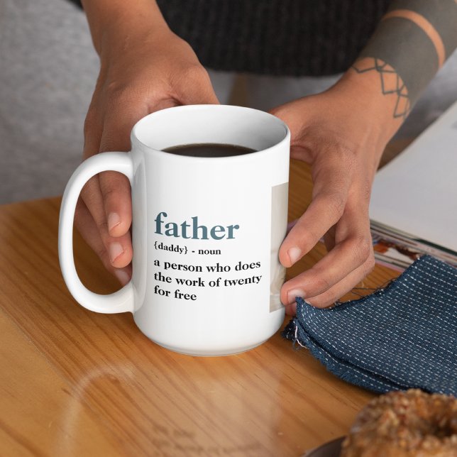 Modern Collage Photo Happy Fathers Day Gift Coffee Mug (Creator Uploaded)