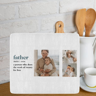 Modern Collage Photo Happy Fathers Day Gift Cutting Board
