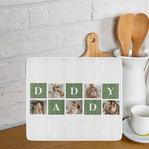 Modern Collage Photo  Happy Fathers Day Gift Cutting Board