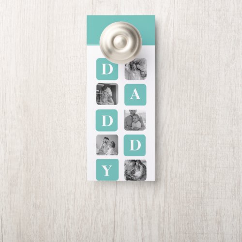 Modern Collage Photo  Happy Fathers Day Gift Door Hanger