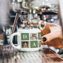 Modern Collage Photo & Happy Fathers Day Gift Espresso Cup
