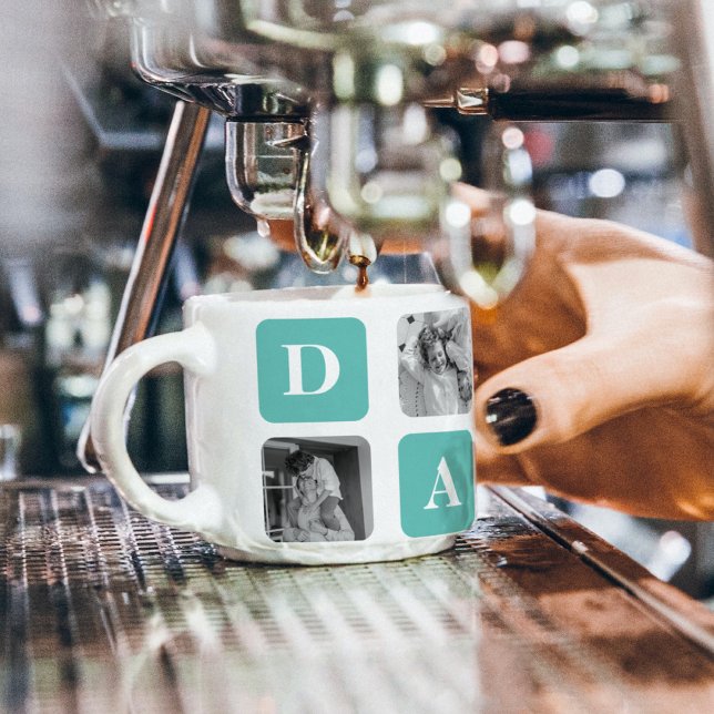 Modern Collage Photo  Happy Fathers Day Gift Espresso Cup (Creator Uploaded)