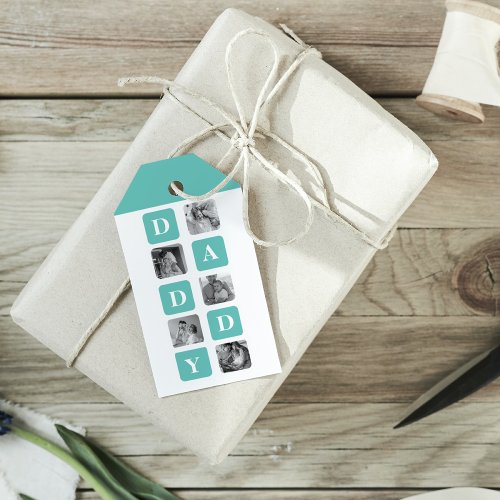 Modern Collage Photo  Happy Fathers Day Gift Gift Tags