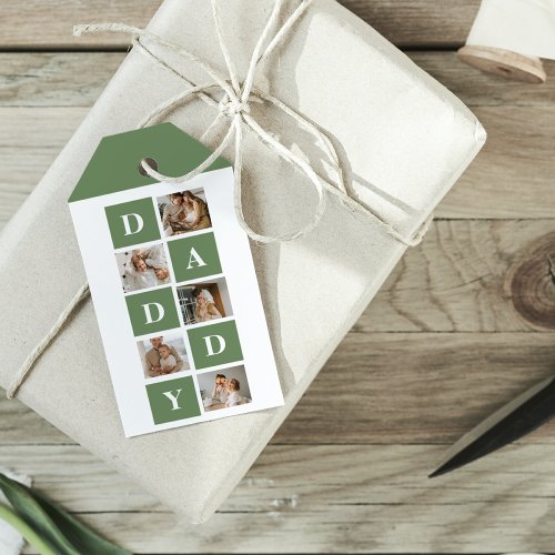 Modern Collage Photo  Happy Fathers Day Gift Gift Tags