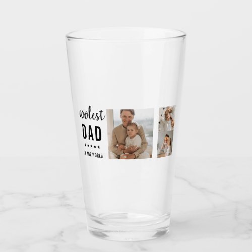 Modern Collage Photo Happy  Fathers Day Gift Glass