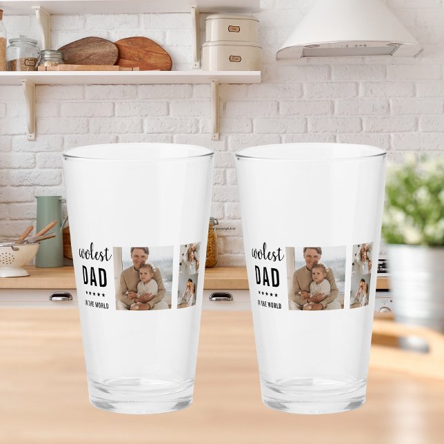 Modern Collage Photo Happy  Fathers Day Gift Glass (Creator Uploaded)