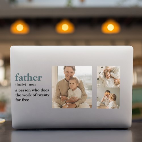 Modern Collage Photo Happy Fathers Day Gift HP Laptop Skin