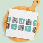 Modern Collage Photo  Happy Fathers Day Gift Kitchen Towel<br><div class="desc">Introducing the Modern Collage Photo Happy Father's Day Gift in a mint color theme. This unique and personalized gift is designed to celebrate the special bond between a father and their loved ones.The Modern Collage Photo Happy Father's Day Gift is a beautifully crafted collage frame that can be customized with...</div>