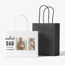 Modern Collage Photo Happy  Fathers Day Gift Large Gift Bag