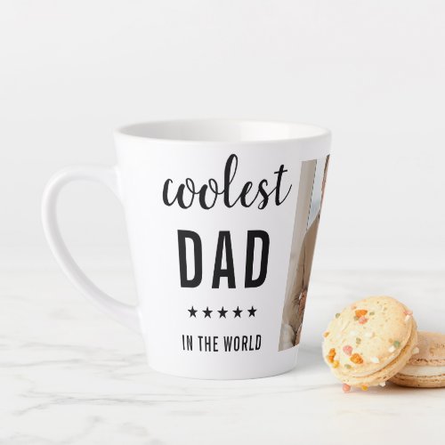 Modern Collage Photo Happy  Fathers Day Gift Latte Mug