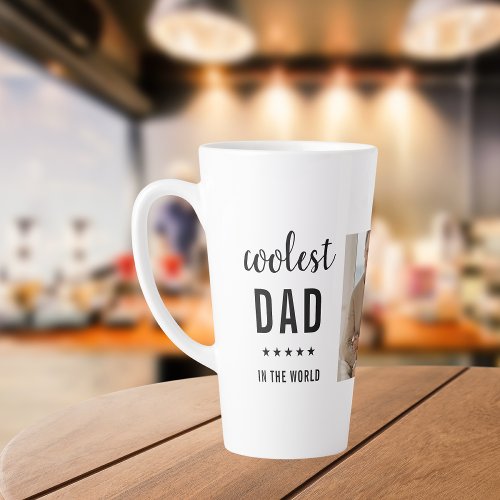Modern Collage Photo Happy  Fathers Day Gift Latte Mug