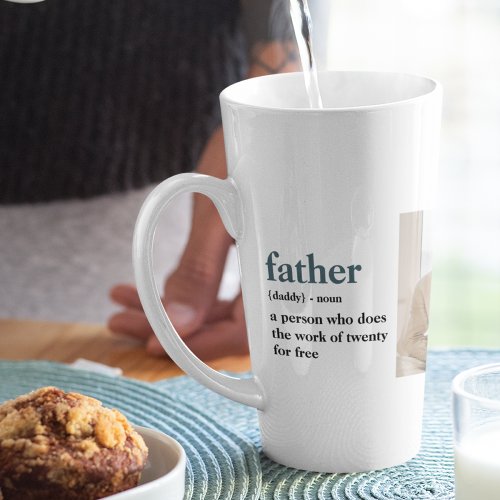 Modern Collage Photo Happy Fathers Day Gift Latte Mug