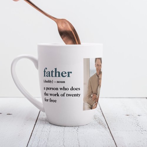 Modern Collage Photo Happy Fathers Day Gift Latte Mug