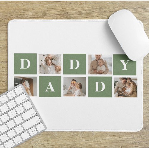 Modern Collage Photo  Happy Fathers Day Gift Mouse Pad