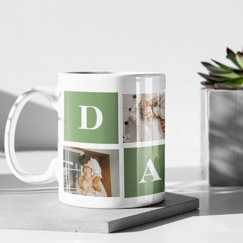 Modern Collage Photo  Happy Fathers Day Gift Mug