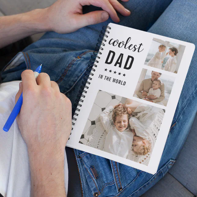 Modern Collage Photo Happy Fathers Day Gift Notebook
