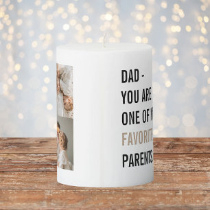 Modern Collage Photo & Happy Fathers Day Gift Pillar Candle