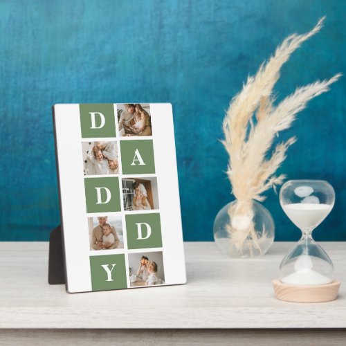 Modern Collage Photo  Happy Fathers Day Gift Plaque