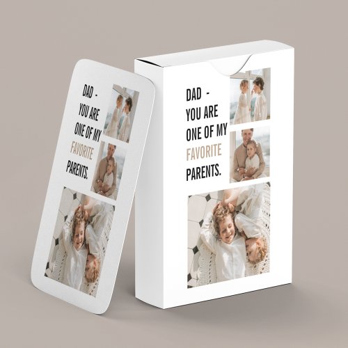 Modern Collage Photo  Happy Fathers Day Gift Playing Cards