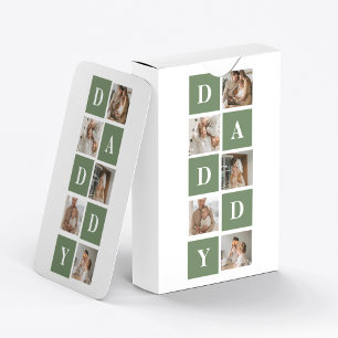 Modern Collage Photo & Happy Fathers Day Gift Poker Cards