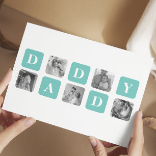Modern Collage Photo Happy Fathers Day Gift Postcard