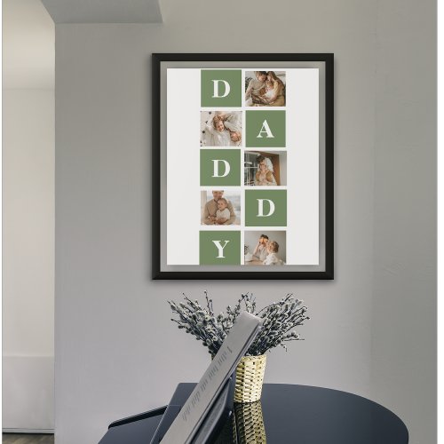 Modern Collage Photo  Happy Fathers Day Gift Poster