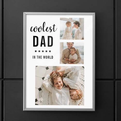Modern Collage Photo Happy  Fathers Day Gift Poster