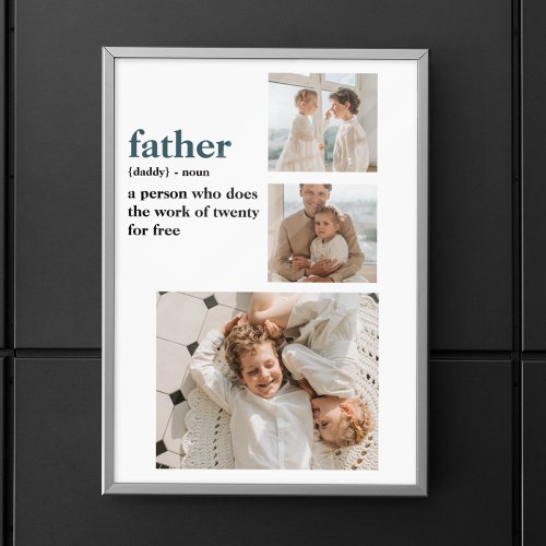 Modern Collage Photo Happy Fathers Day Gift Poster