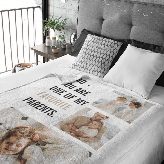 Modern Collage Photo & Happy Fathers Day Gift Sherpa Blanket (Creator Uploaded)