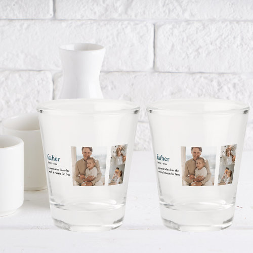 Modern Collage Photo Happy Fathers Day Gift Shot Glass