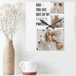 Modern Collage Photo & Happy Fathers Day Gift Square Wall Clock<br><div class="desc">Father's Day is a special occasion celebrated to honor fathers and father figures for their contributions to their families and society. Choosing the perfect gift for Father's Day can be a challenging task,  but a thoughtful and heartfelt gift can make a lasting impression.</div>