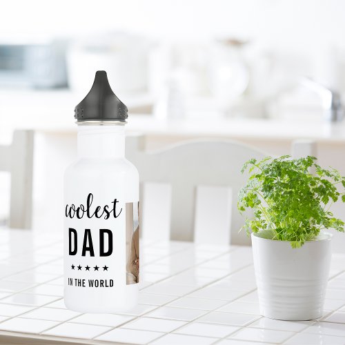 Modern Collage Photo Happy  Fathers Day Gift Stainless Steel Water Bottle